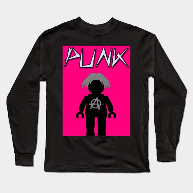 Punk Guitarist Minifig, Customize My Minifig Long Sleeve T-Shirt by ChilleeW